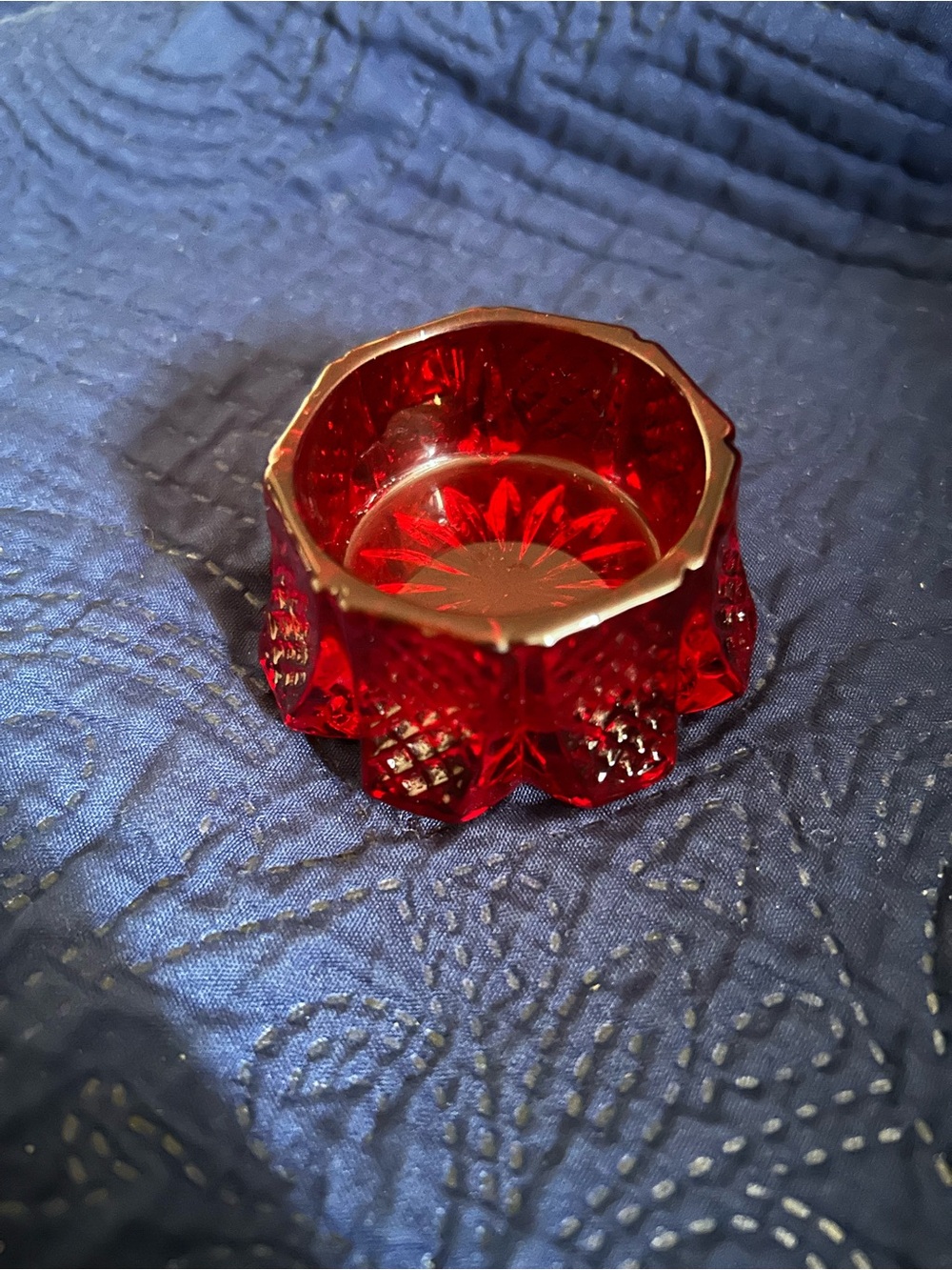 Vintage Mosser Ruby Red Glass salt cellar